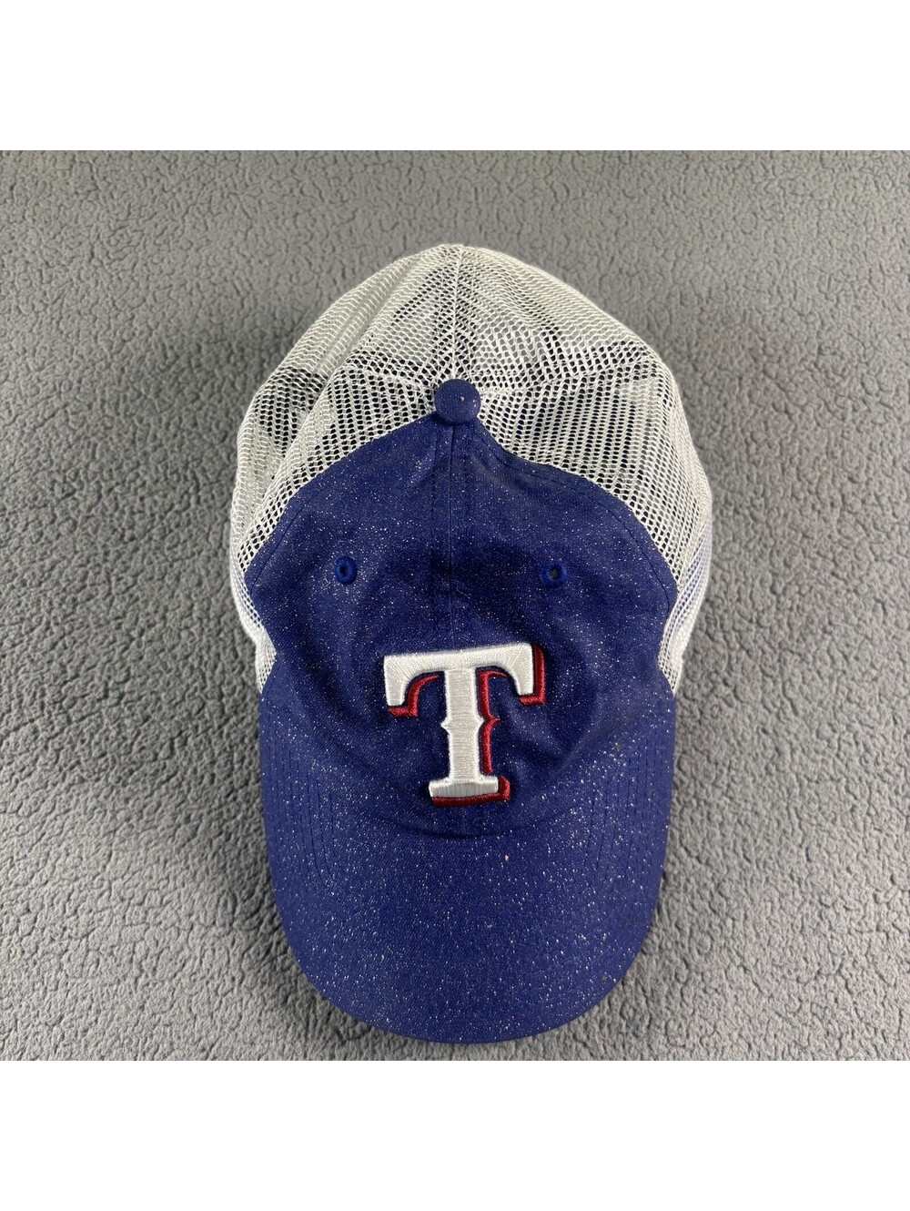 Fan Favorite Texas Rangers Womens Trucker Hat Glitter Dazzle Mesh Cap